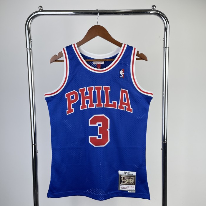 #3 Iverson 76ers 1996-97 M&N jersey blue (heat pressed)
