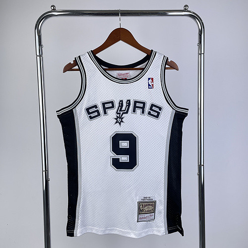 #9 Parker Spurs M&N jersey white (heat pressed)