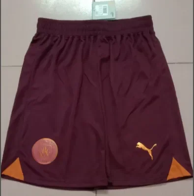 2023-2024 Manchester City Away Maroon Soccer Shorts