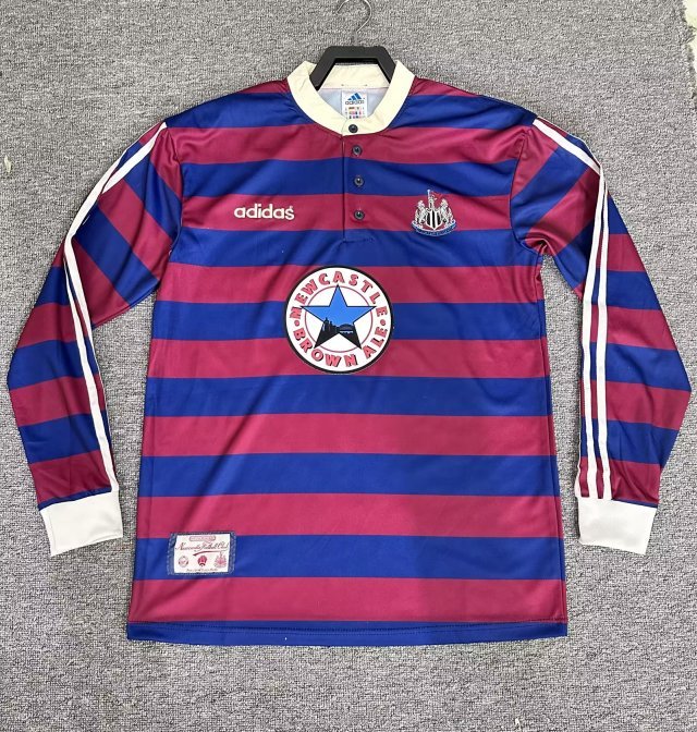 Retro Newcastle Away Long Sleeve Soccer Jersey 1995 1997