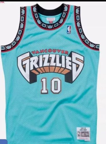 #10 Bibby Memphis Grizzlies M&N jersey (heat pressed)
