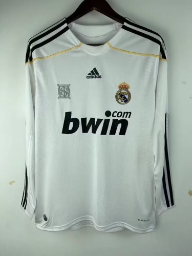 Retro Real Madrid Home Soccer Long Sleeve Jersey 2009 2010