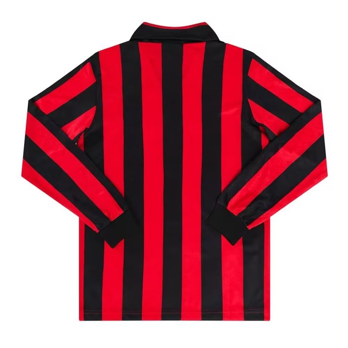 Retro AC Home Long Sleeve Soccer Jersey 1989 1990 S-2XL
