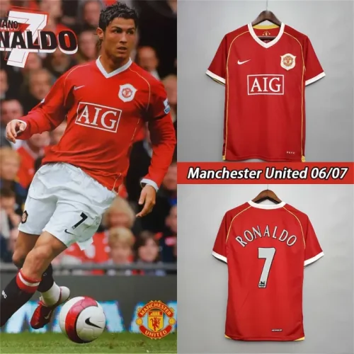 Retro Jersey 2006-2007 Manchester United RONALDO 7 Home Soccer Jersey  S-XXL