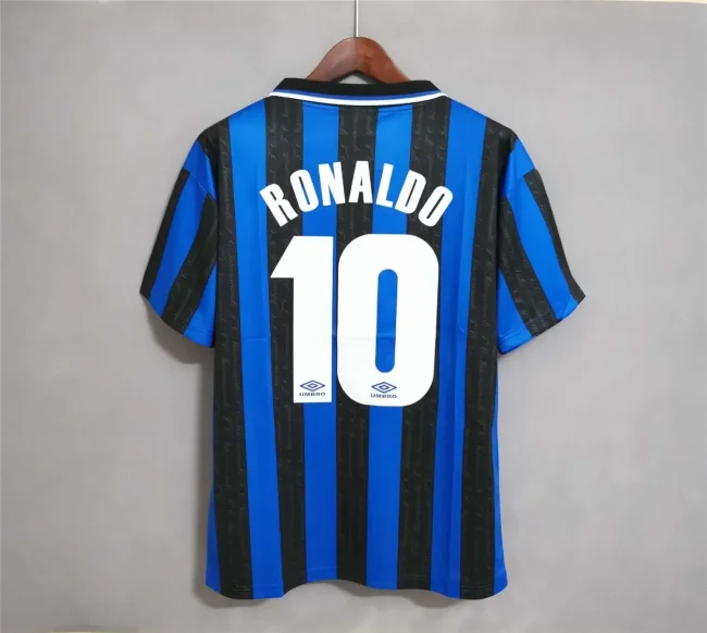 Retro Jersey 1997-1998 Inter milan    #  10  Ronaldo Home Soccer Jersey  S-XXL