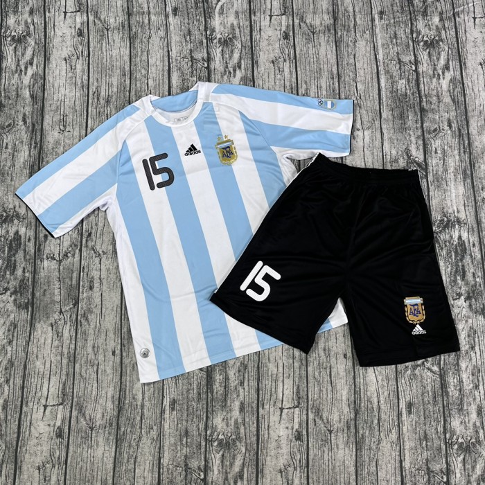 Retro JERSEY Argentina 2008 home  #15  MESSI soccer jersey size S-2XL