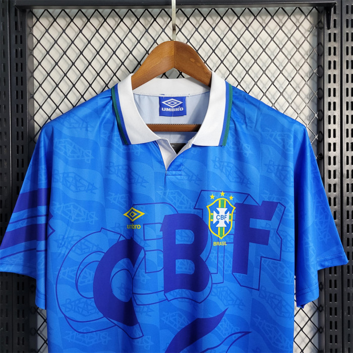 Retro shirt 1992 Brazil away Blue  soccer jersey size s-2xl