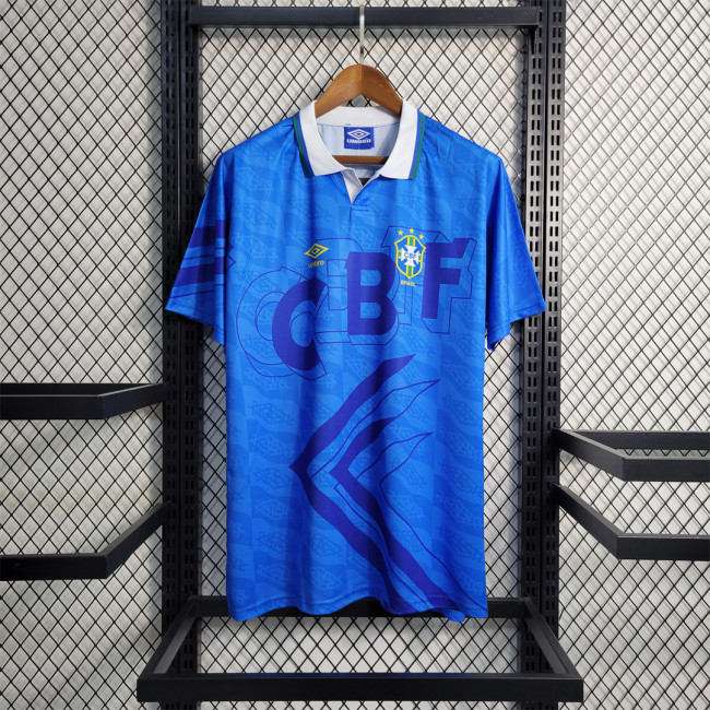 Retro shirt 1992 Brazil away Blue  soccer jersey size s-2xl