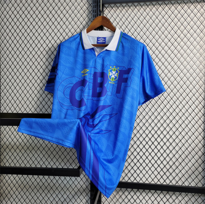 Retro shirt 1992 Brazil away Blue  soccer jersey size s-2xl