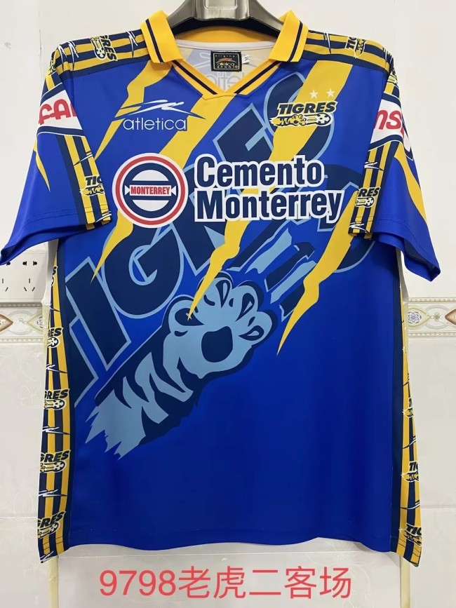 Retro jJersery 1997-1998 Tigres third blue soccer jersey size S-2XL