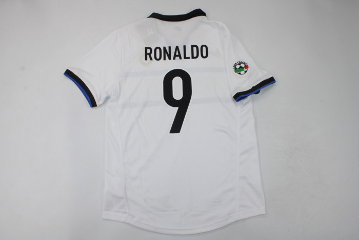 Inter milan #9 RONALDO 1998 1999   white Soccer  Jersey