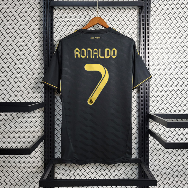 Retro Jersey 2011-2012 Real Madrid    RONALDO 7/OZIL 10   black Away Soccer Jersey
