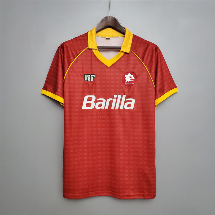 Retro Jersey1990-1991 As Roma  Barilla 9 Home Soccer Jersey