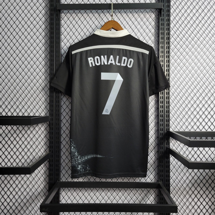 Retro Jersey 2014-2015 Real Madrid RONALDO 7 Third Away Black Soccer Jersey
