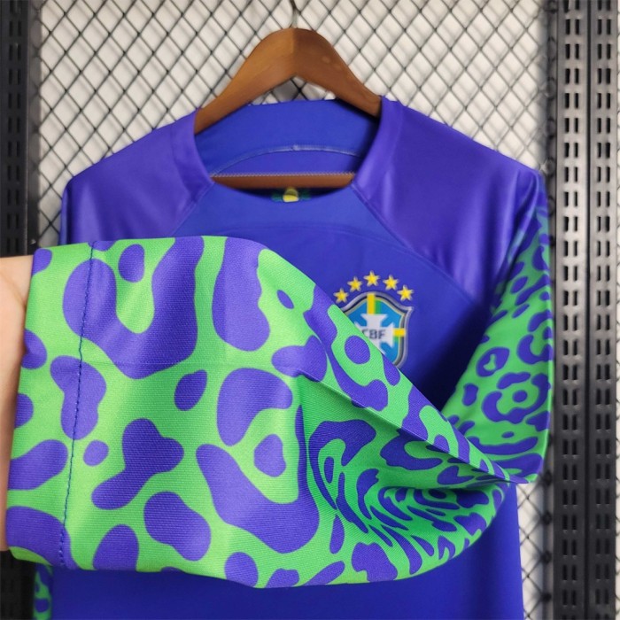 Retro Jersey 2022 Brazil Away long sleeve Soccer Jersey
