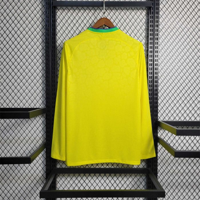 Retro Jersey 2022 Brazil Home long sleeve Soccer Jersey