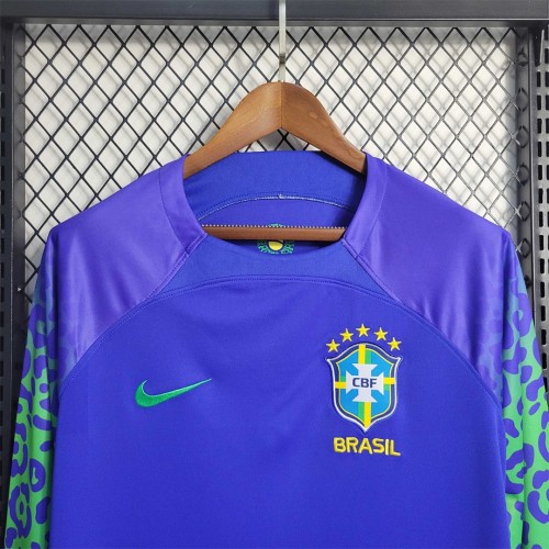 Retro Jersey 2022 Brazil Away long sleeve Soccer Jersey