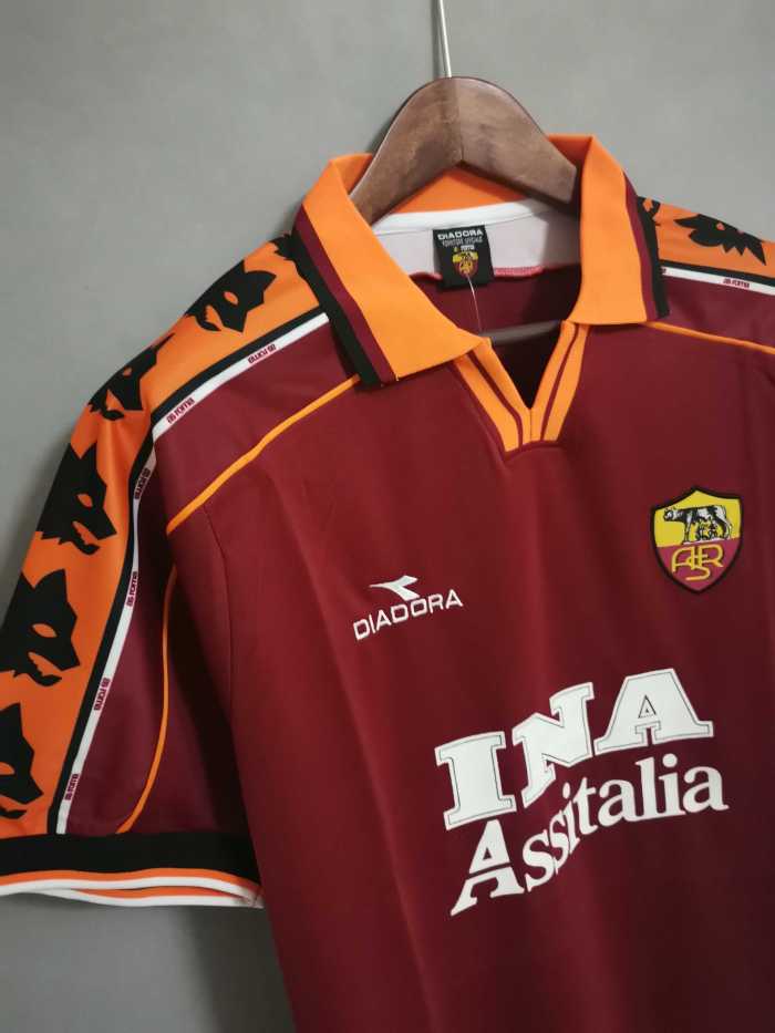 Retro Jersey1998-1999 As Roma  Home Soccer Jersey