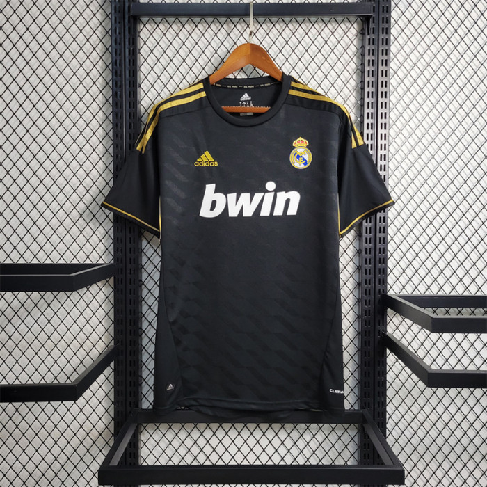 Retro Jersey 2011-2012 Real Madrid    RONALDO 7/OZIL 10   black Away Soccer Jersey