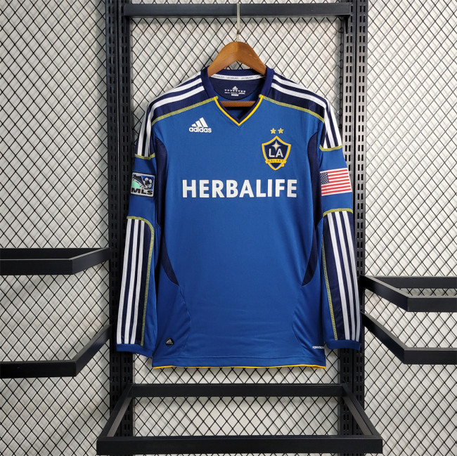 with MLS Patch Retro Football Shirt Long Sleeve 2011-2012 Los Angeles Galaxy Home Soccer Jersey