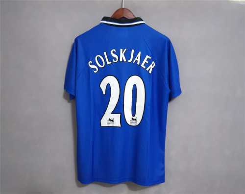 Retro Jersey1996-1998 Manchester United   Solskjaer 20 Away  Blue Soccer Jersey