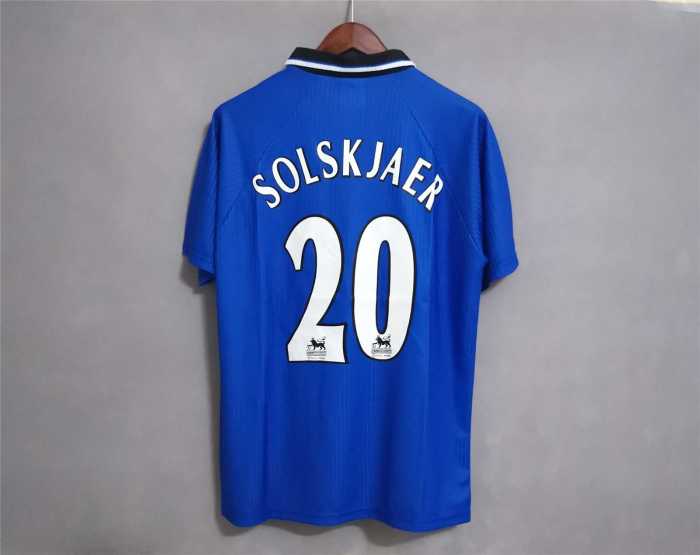 Retro Jersey1996-1998 Manchester United   Solskjaer 20 Away  Blue Soccer Jersey