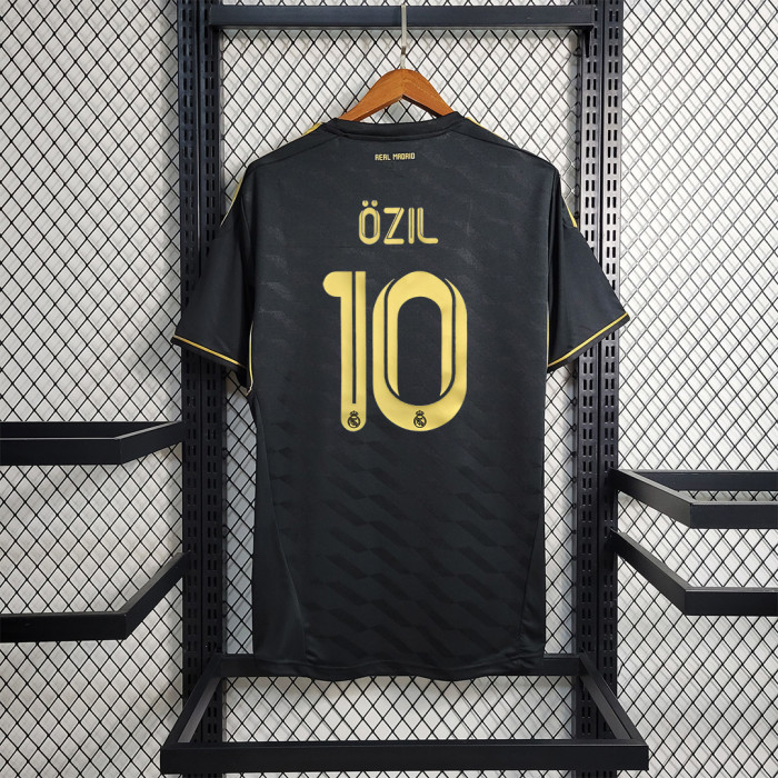 Retro Jersey 2011-2012 Real Madrid    RONALDO 7/OZIL 10   black Away Soccer Jersey