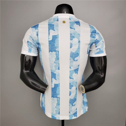 Retro Jersey  Play Version 2021 Argentina  MESSI 10 Home  Soccer Jersey