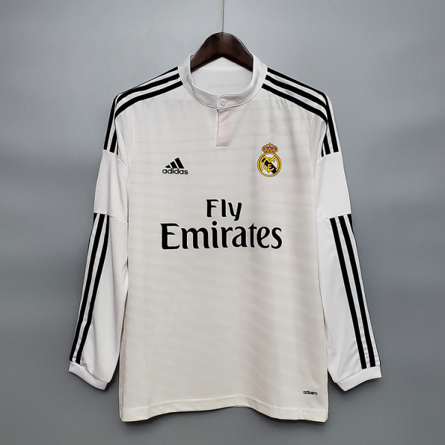 Retro Jersey 2014-2015 Real Madrid home long sleeve Soccer Jersey
