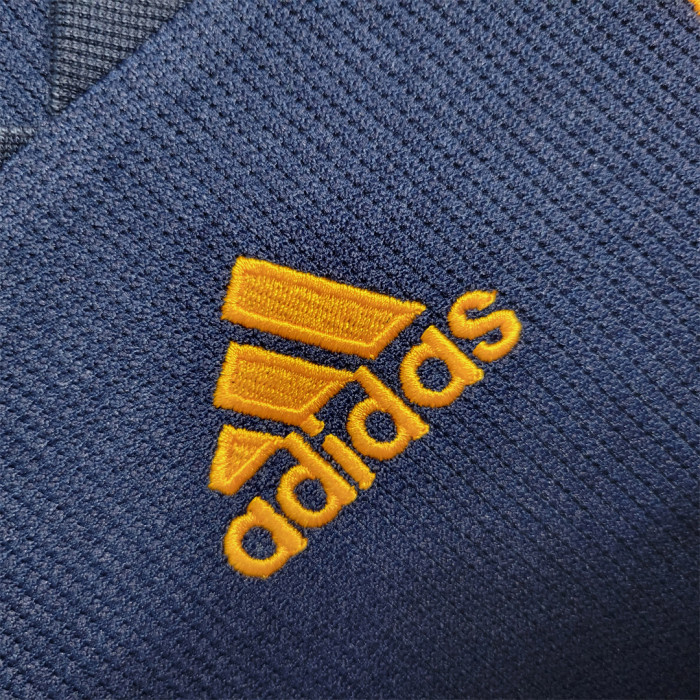 with World Cup Patch+Front Lettering Retro Jersey 2010 Spain RAMOS 15 Away Dark Blue Soccer Jersey