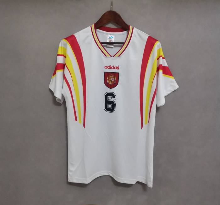 Retro Jersey1996  Spain R.HIERR0 6  Away  Soccer Jersey