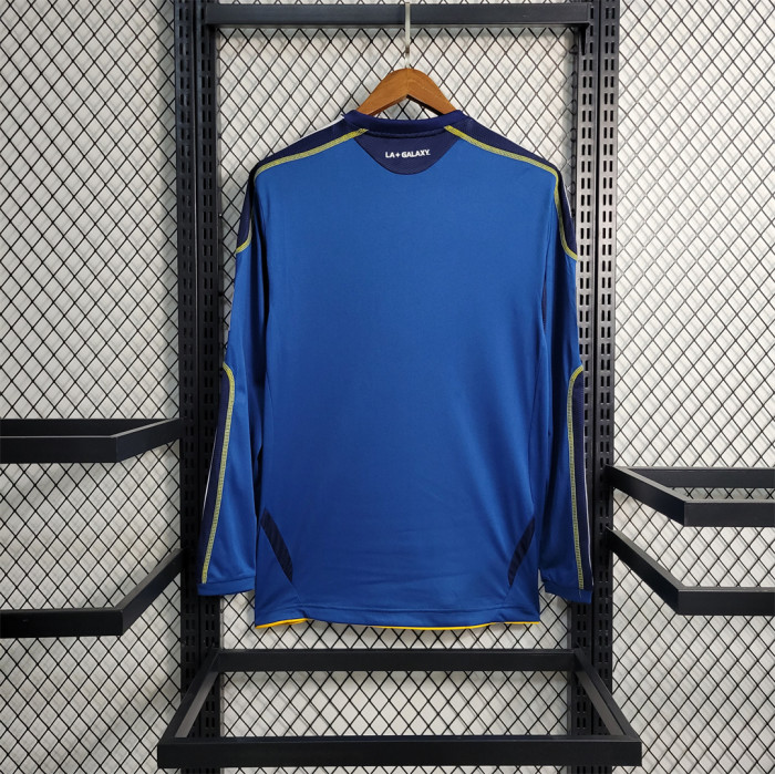 with MLS Patch Retro Football Shirt Long Sleeve 2011-2012 Los Angeles Galaxy Home Soccer Jersey