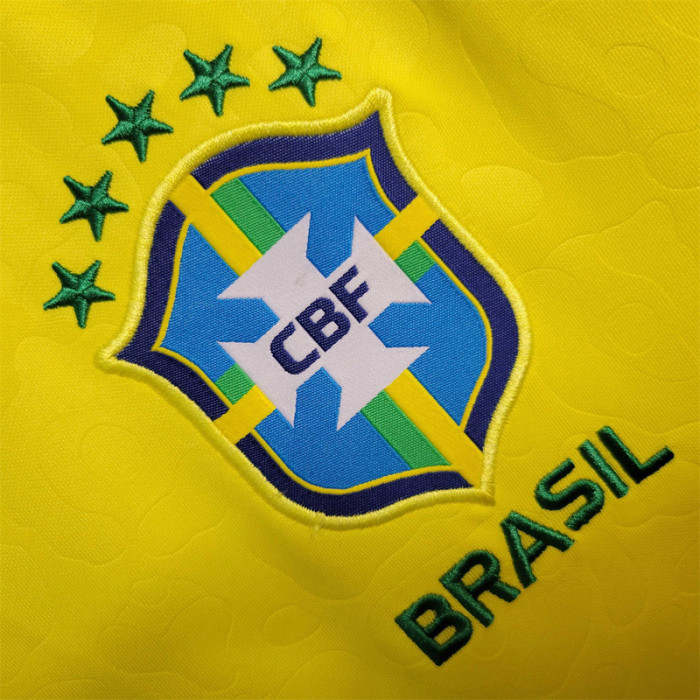 Retro Jersey 2022 Brazil Home long sleeve Soccer Jersey