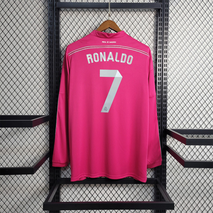 Retro Jersey 2014-2015 Real Madrid RONALDO 7 home long sleeve Soccer Jersey