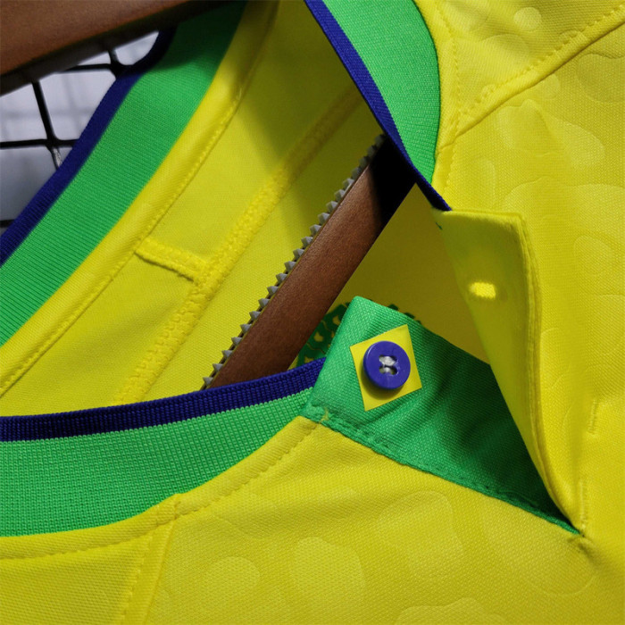Retro Jersey 2022 Brazil Home long sleeve Soccer Jersey