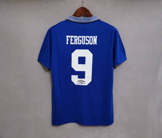 Retro Jersey 1994-1995 Everton FC 9 FERGUSON Home Soccer Jersey