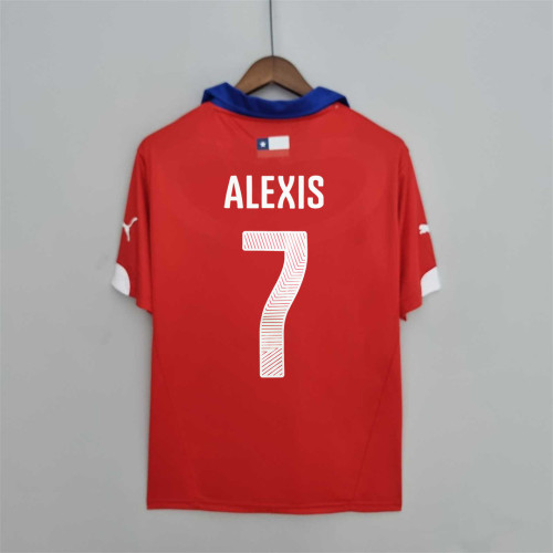 Retro Jersey 2014 Chile  ALEXIS   #7 Home Soccer Jersey  Football Shirt