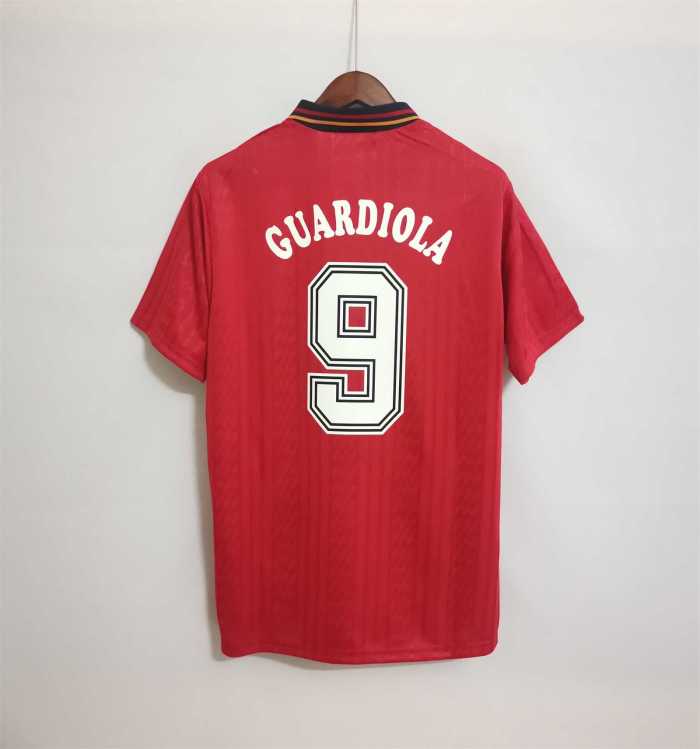 Retro Jersey 1994 Spain  9 GUARDIOLA Soccer Jersey