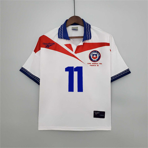 Retro Jersey 1998 Chile SALAS 11 Away White Soccer Jersey