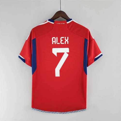 Retro Jersey 2014 Chile  ALEX   #7 Home Soccer Jersey