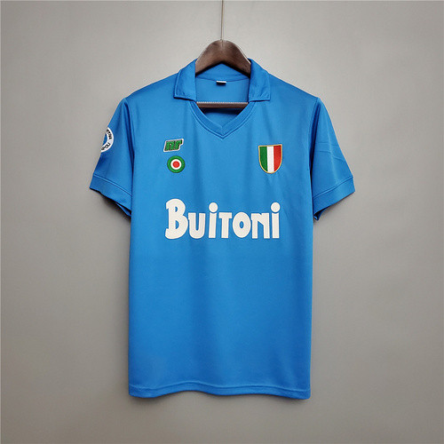 Retro Jersey  Napoli  1987-1988 Home Soccer  Jersey