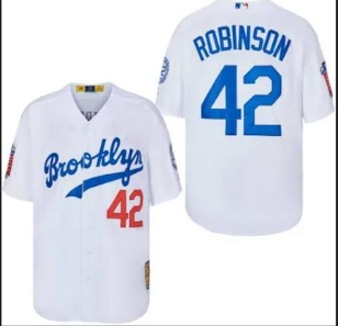 HypeniGarments Brooklyn Dodgers Jackie Robinson #42 White Baseball Jersey Gift for Robinson Fans