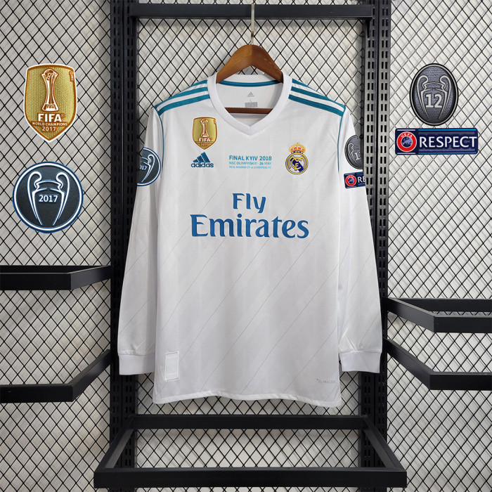 Retro Shirt 2017-18 Real MADRID Home L/S No.7 RONALDO UCL 2018 UEFA Champions League FINAL