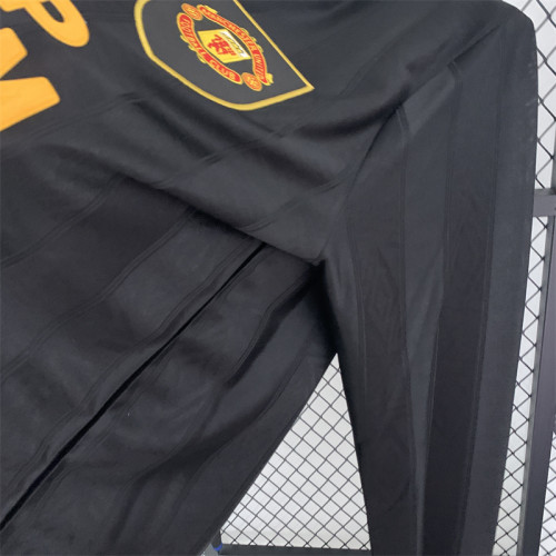 93-94  Manchester United  away black long sleeve retro jersey