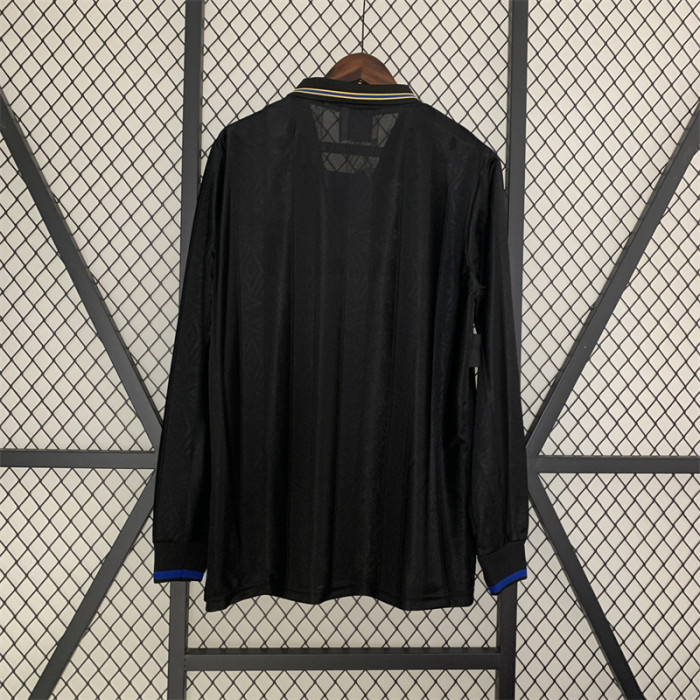 93-94  Manchester United  away black long sleeve retro jersey