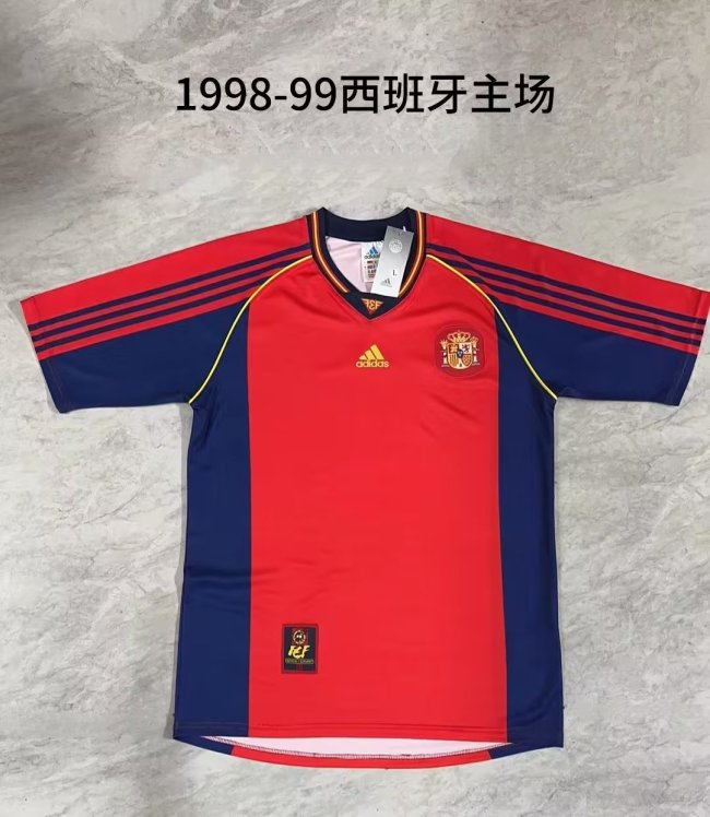 Spain 98-99 home s-xxl retro jersey