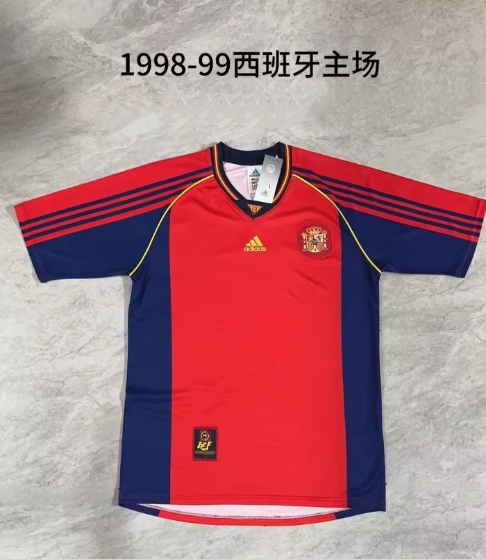 Spain 98-99 home s-xxl retro jersey