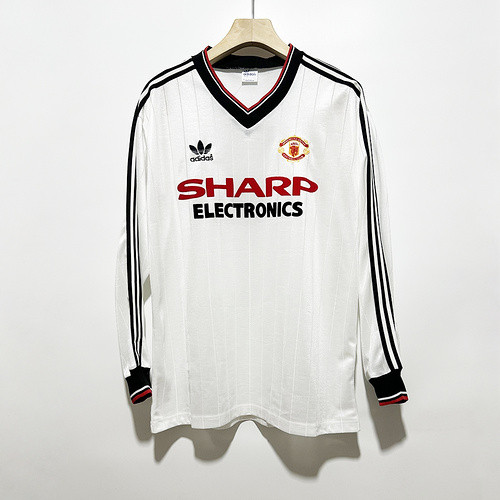 Man U 82-83 away long sleeves soccer jersey
