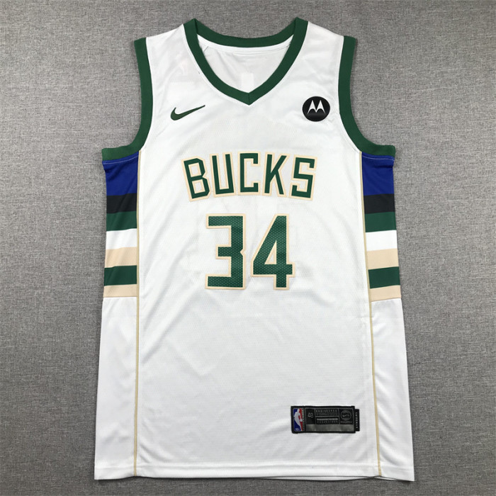 Bucks  34 white NBA Jersey 2023 2024