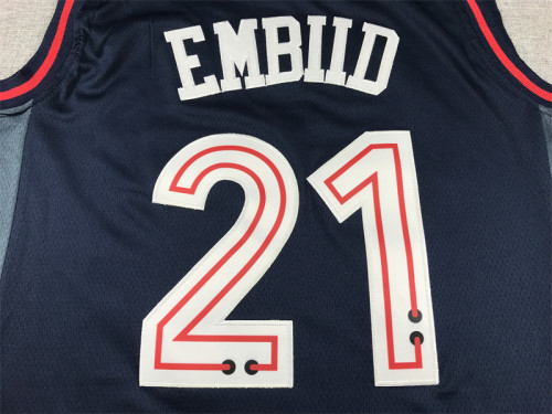 2024 76ers  21 Deep Blue City Edition NBA Jersey